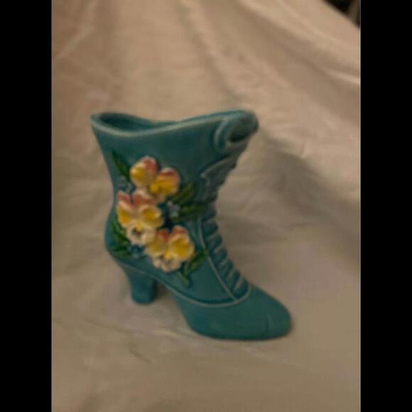 VTG Napco Blue Ceramic Floor Boot Planter - Picture 8 of 9